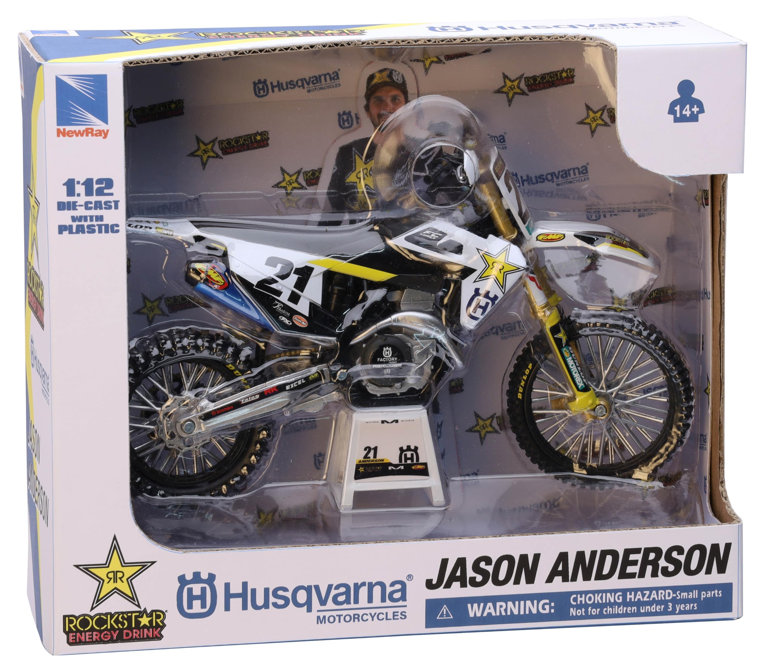 ジャンク品　STAR+HEART Motor バイクおもちゃ ホワイト Amazon.com: New Ray Husqvarna FC450#21 Jason Anderson Rockstar